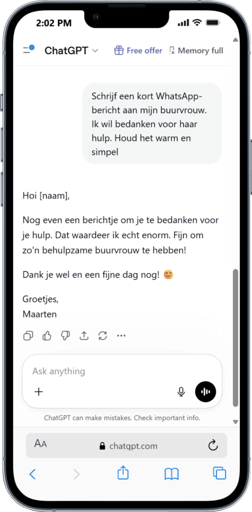 AI-ondersteunde chat voor hulp en advies via WegwijsAI platform.