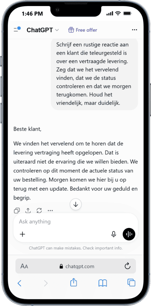 Voorbeeldprompts Nederlands