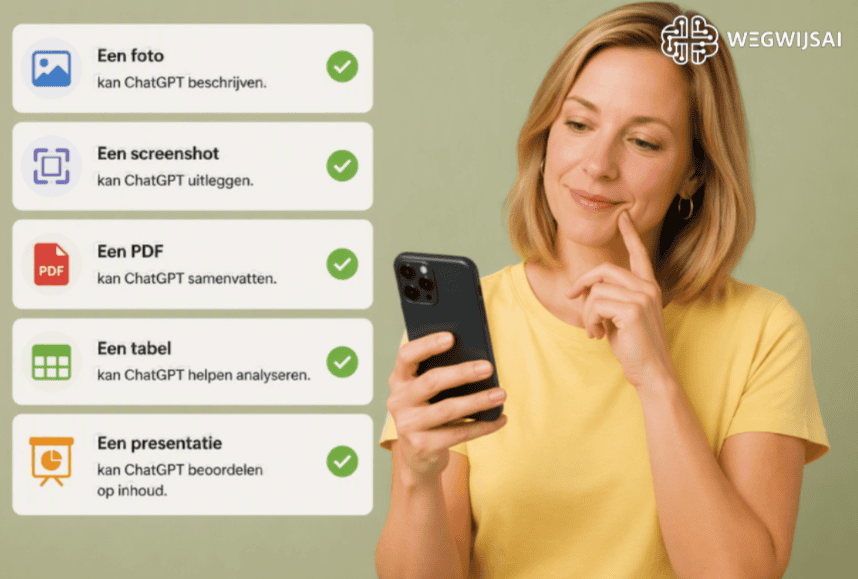 Sanne laat zien wat je kan uploaden naar ChatGPT