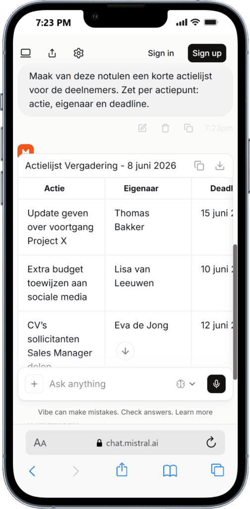AI-gestuurde notulens en vergaderingen voor efficiënte bedrijfscommunicatie.