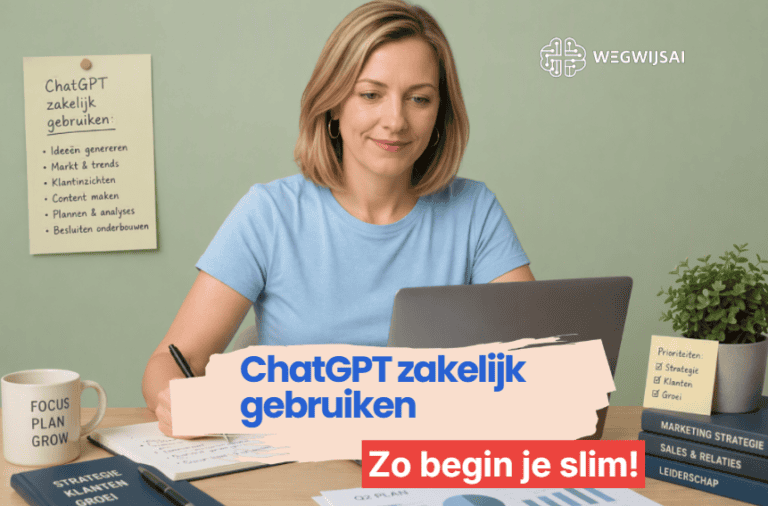 ChatGPT zakelijk gebruiken op het werk met laptop en duidelijke voorbeelden
