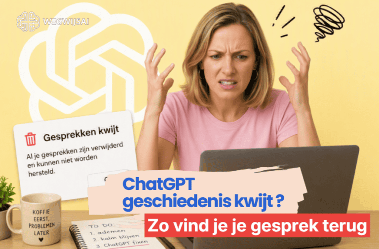 ChatGPT geschiedenis kwijt en gesprek terugvinden in de zijbalk