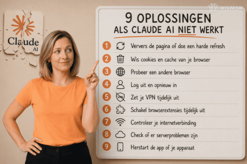 Sanne 9 problemen bij Claude AI. Claude werkt niet.