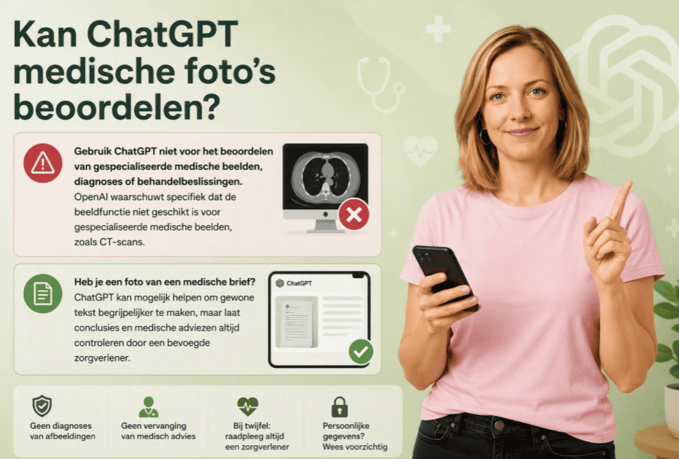 Kan ChatGPT medische foto's beoordelen? Uitleg over de beperkingen van ChatGPT bij medische beeldanalyse en het begrijpelijk maken van medische documenten.
