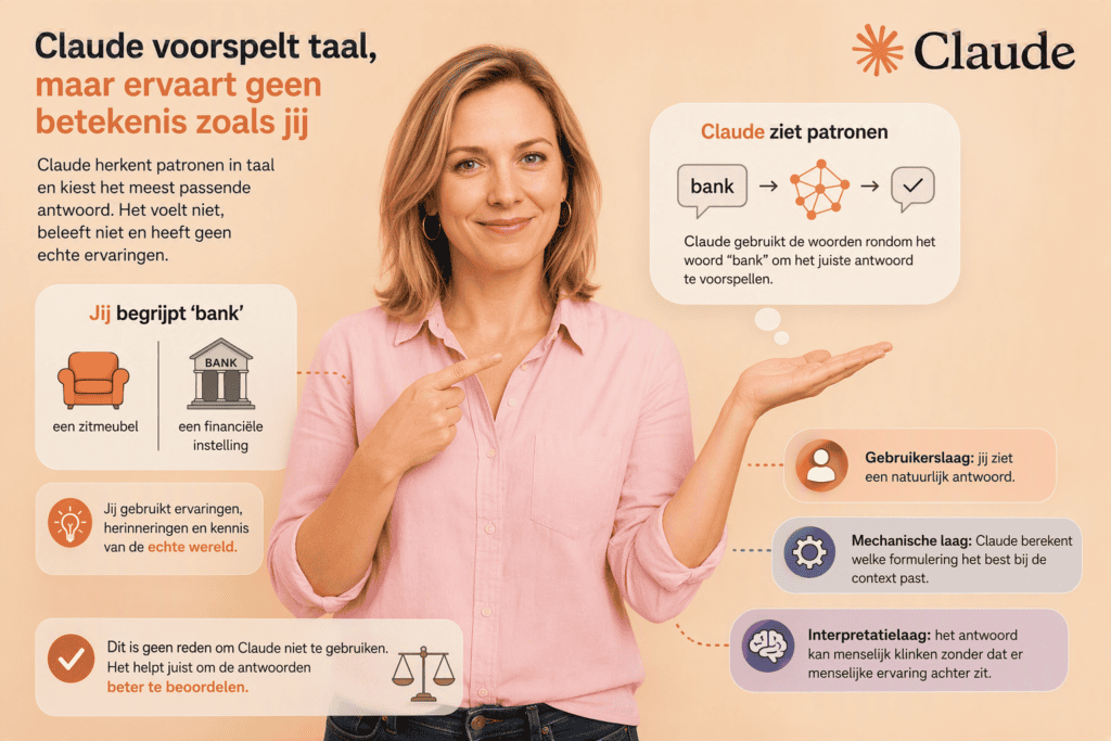 Uitleg van Claude AI en taalpatronen voor beginners.