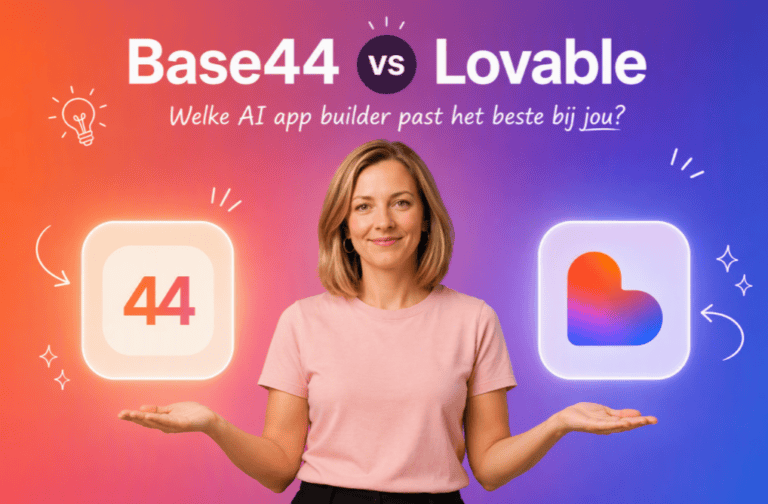 Vergelijking tussen Base44 en Lovable AI app builders.