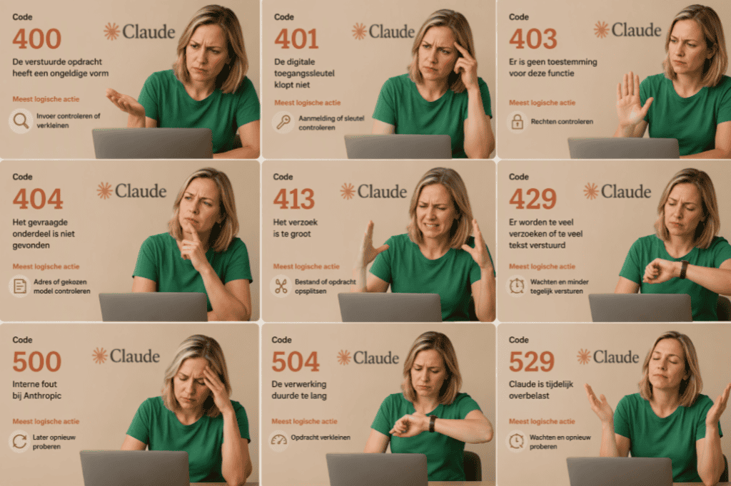 Vrouw die foutmeldingen op haar laptop onderzoekt voor oplossingen.