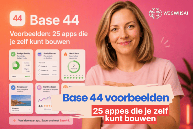 Base44 voorbeelden Illustratie van 25 apps die je zelf kunt bouwen met Base 44.