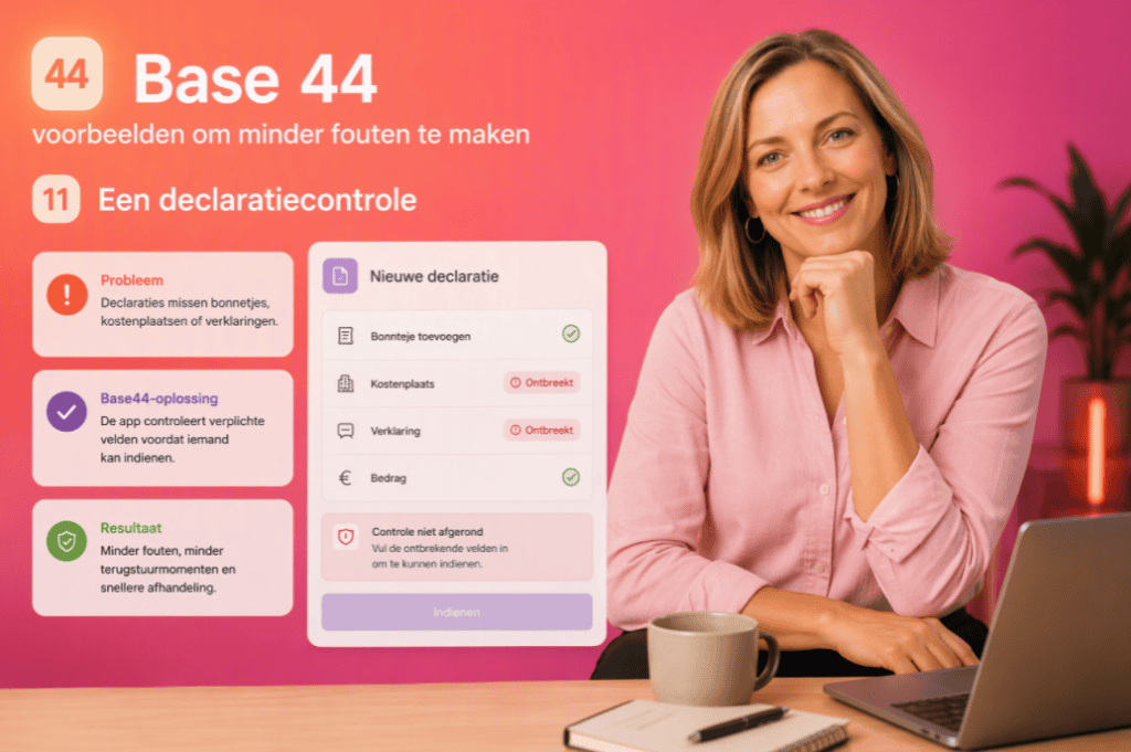 Vrouw die werkt aan een digitale app op haar laptop met WegwijsAI branding.