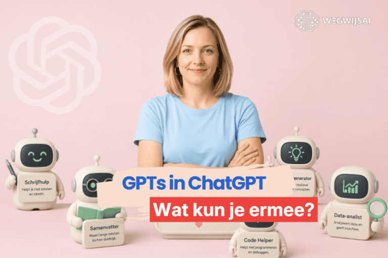 GPTs in ChatGPT uitgelegd voor beginners met verschillende AI-hulpen op het scherm