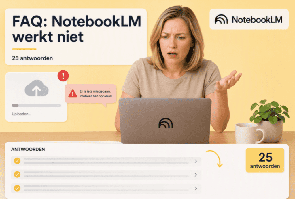 NotebookLM werkt niet 25 problemen en antwoorden.