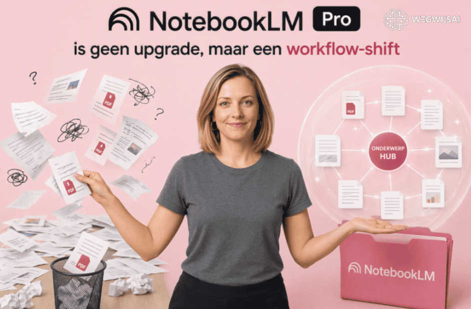 NotebookLM Pro zonder upgrade, focus op workflow-shift en AI-integratie.