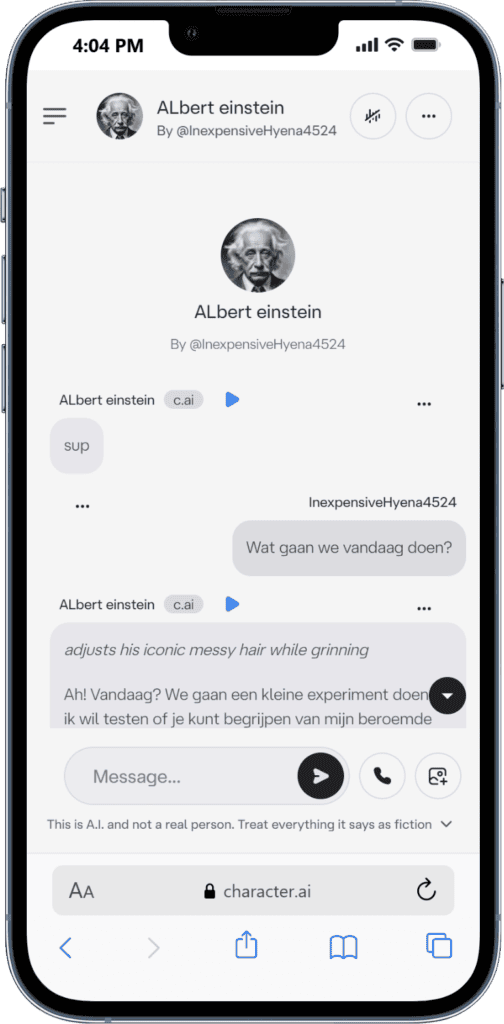 een gezellig gesprek met Einstein