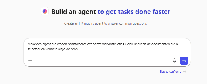 Voorbeeld maak agent