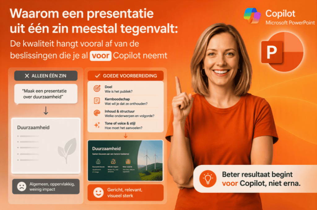 PowerPoint presentatie tips voor duurzaamheid en impact.