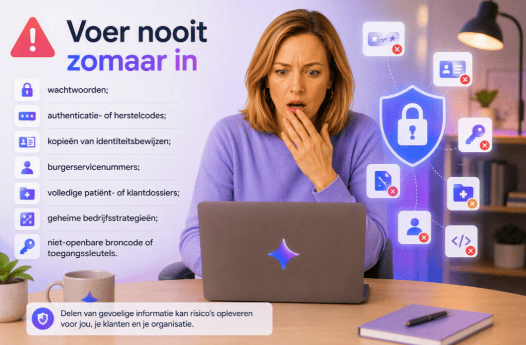 Voer nooit zomaar gevoelige gegevens in Gemini in