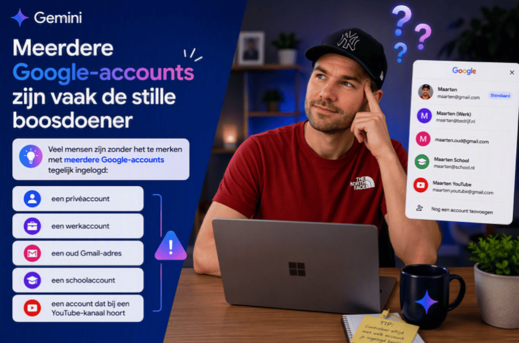 Meerdere Google-accounts zijn vaak de stille boosdoener