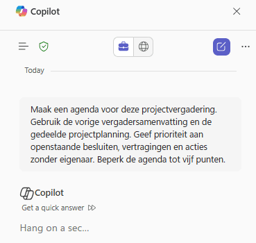 Copilot teams gebruiken