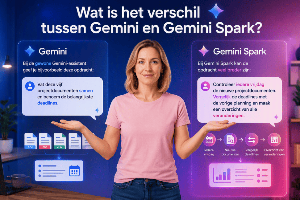 Sanne vergelijkt Gemini met Gemini Spark aan de hand van twee prompts
