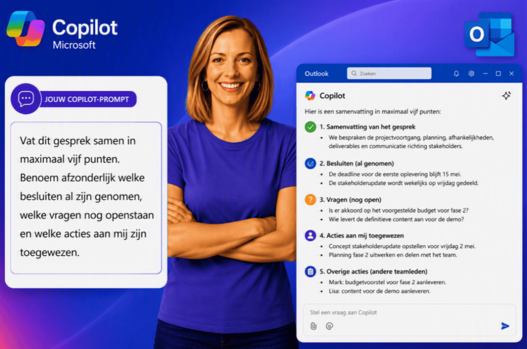 Copilot Outlook prompt gebruiken