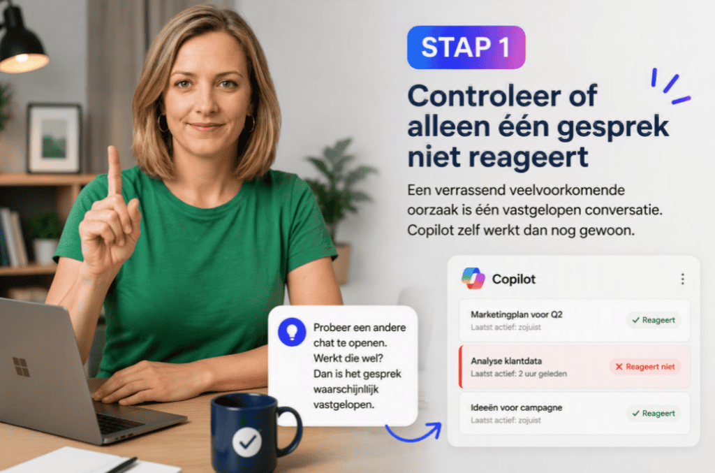 Sanne wat je moet doen als copilot niet reageert