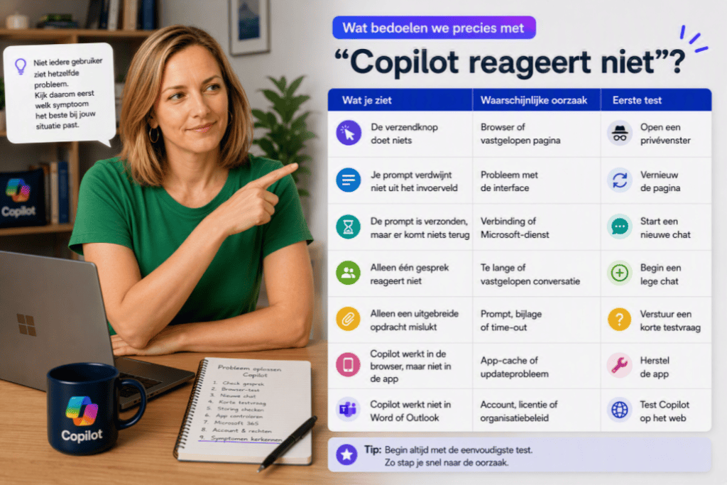 Sanne laat zien wat je moet doen als copilot niet reageert
