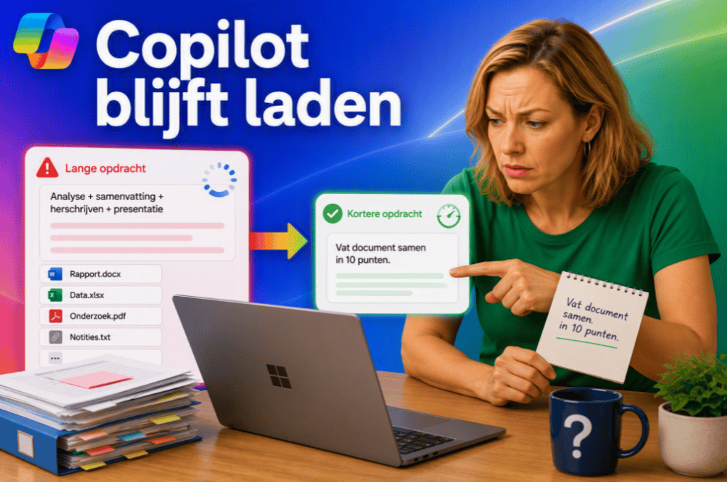 Tip verkort je prompt als copilot blijft laden