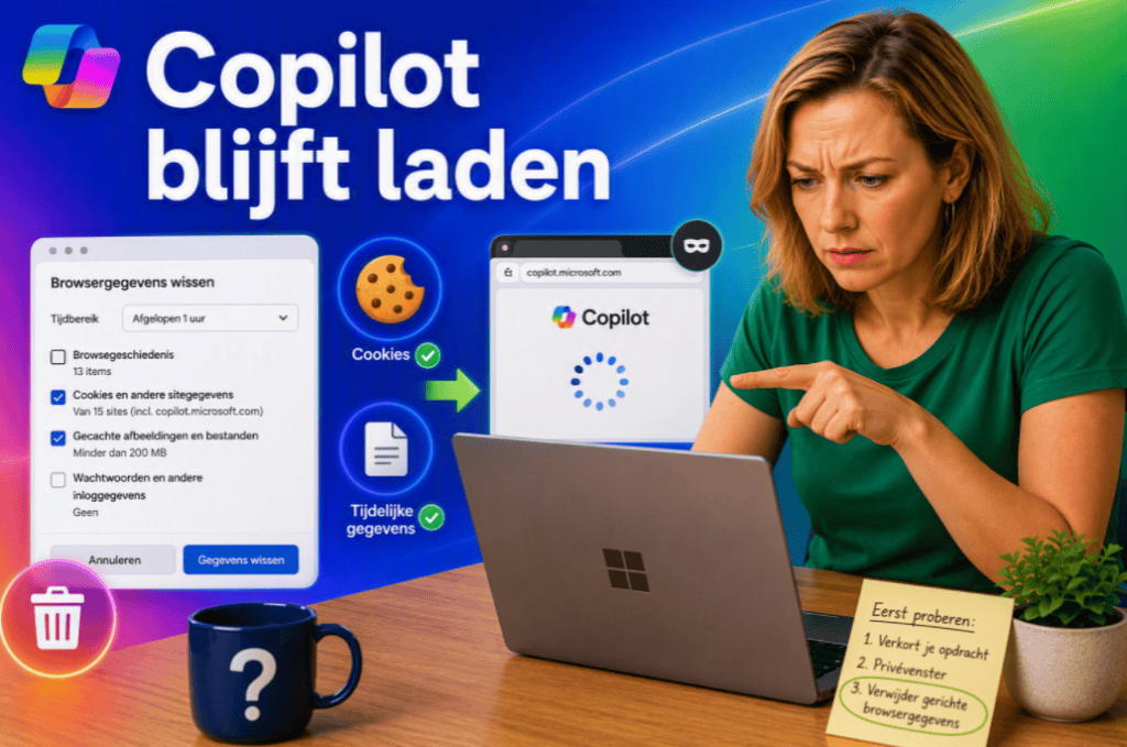 Geschiedenis wissen Copilot blijft laden